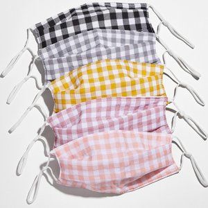 Five Gingham Face Masks by BaubleBar